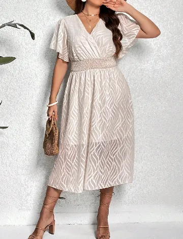 Rochie medie SHEIN CURVE, crem