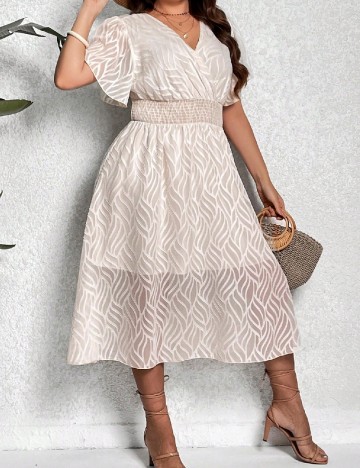 Rochie medie SHEIN CURVE, crem