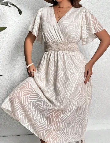 Rochie medie SHEIN CURVE, crem