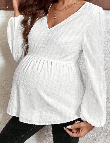Bluza SHEIN Maternity, alb