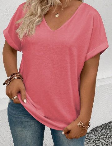 Tricou SHEIN CURVE, roz