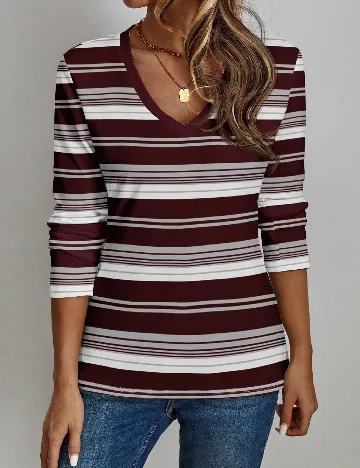 Bluza SHEIN, alb/maro