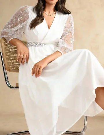 Rochie medie SHEIN CURVE, alb