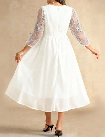 Rochie medie SHEIN CURVE, alb