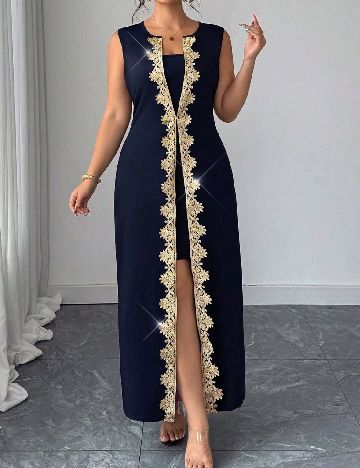 Rochie lunga SHEIN CURVE, bleumarin