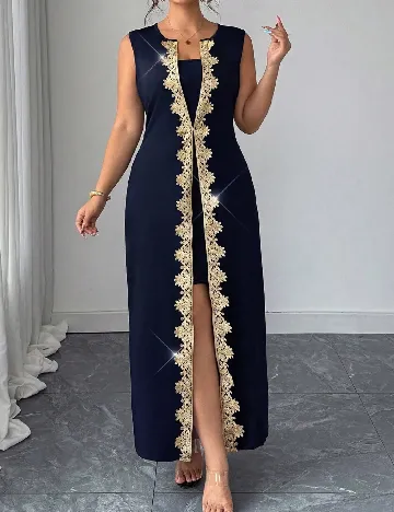 Rochie lunga SHEIN CURVE, bleumarin