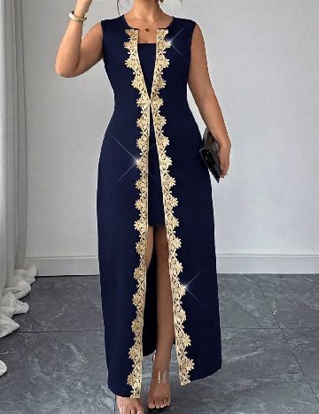 Rochie lunga SHEIN CURVE, bleumarin