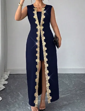 Rochie lunga SHEIN CURVE, bleumarin