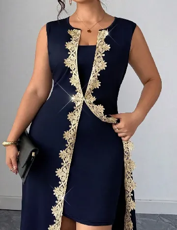 Rochie lunga SHEIN CURVE, bleumarin