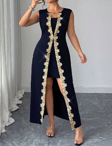 Rochie lunga SHEIN CURVE, bleumarin