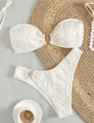 Costum de baie SHEIN, ecru