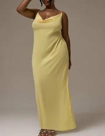 Rochie lunga Musera Plus Size, galben