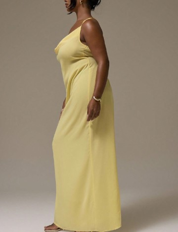 Rochie lunga Musera Plus Size, galben