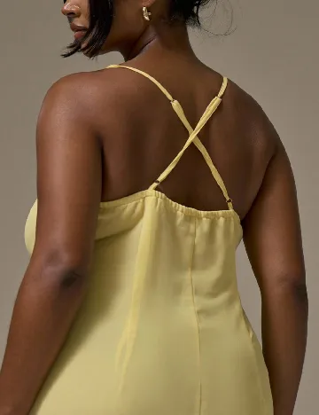 Rochie lunga Musera Plus Size, galben