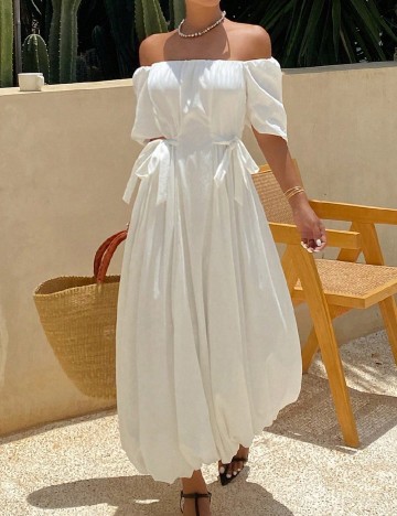 Rochie lunga Dazy, alb