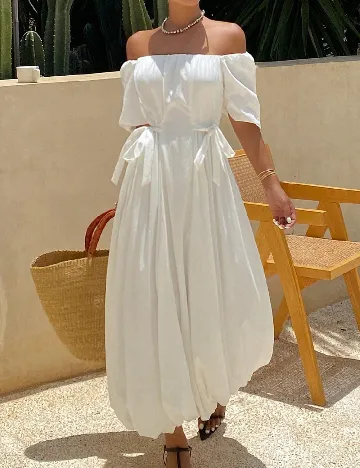 Rochie lunga Dazy, alb