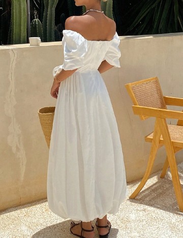 Rochie lunga Dazy, alb