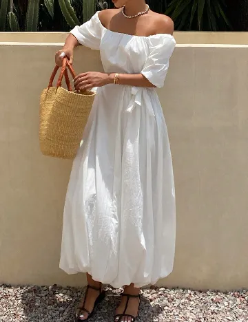 Rochie lunga Dazy, alb