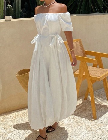 Rochie lunga Dazy, alb