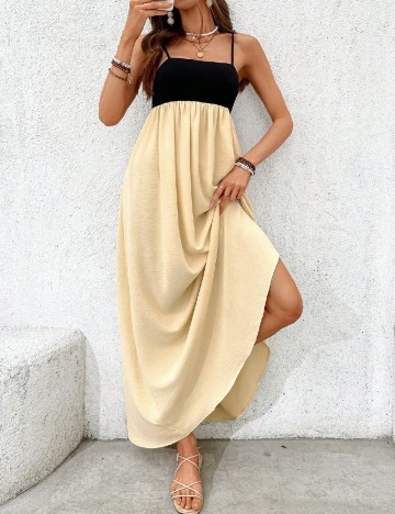 Rochie lunga SHEIN, galben/negru