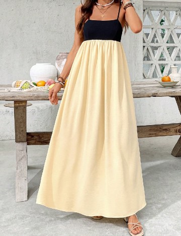 Rochie lunga SHEIN, galben/negru