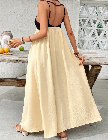 Rochie lunga SHEIN, galben/negru