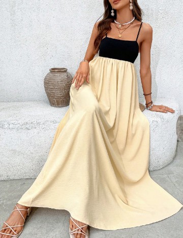 Rochie lunga SHEIN, galben/negru