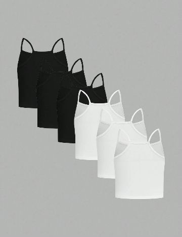 Set Maiouri 6 bucati Shein Kids, alb/negru