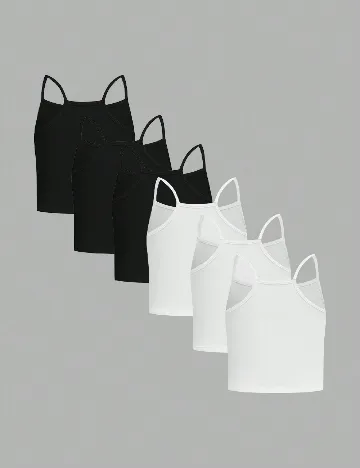 Set Maiouri 6 bucati Shein Kids, alb/negru