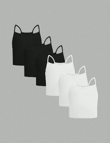 Set Maiouri 6 bucati Shein Kids, alb/negru