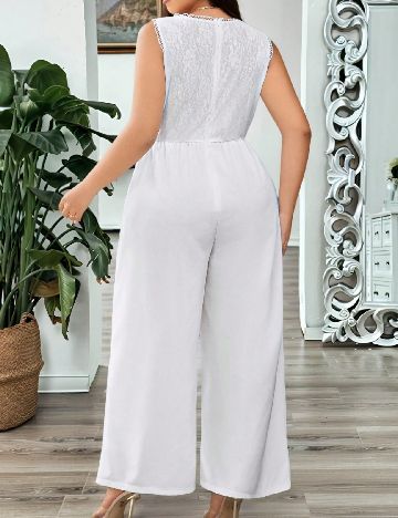 Salopeta SHEIN CURVE, alb