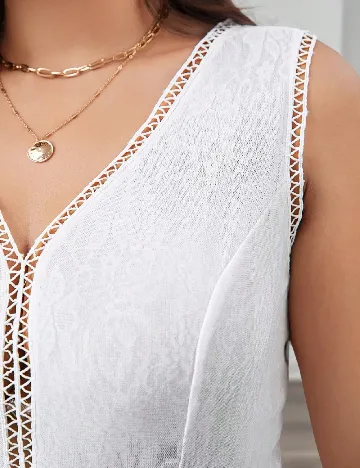 Salopeta SHEIN CURVE, alb