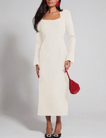 Rochie medie SHEIN, ecru