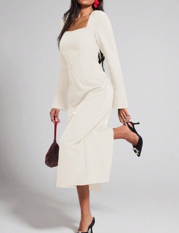Rochie medie SHEIN, ecru