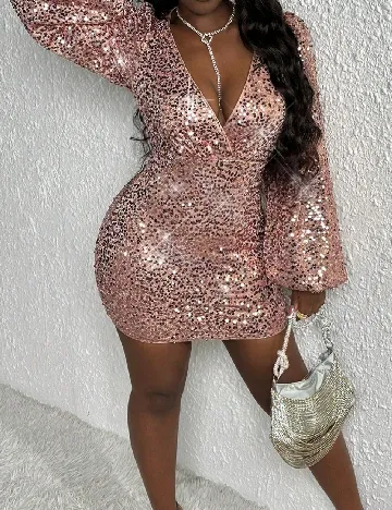 Rochie scurta SHEIN, roz pudra