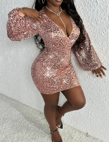 Rochie scurta SHEIN, roz pudra