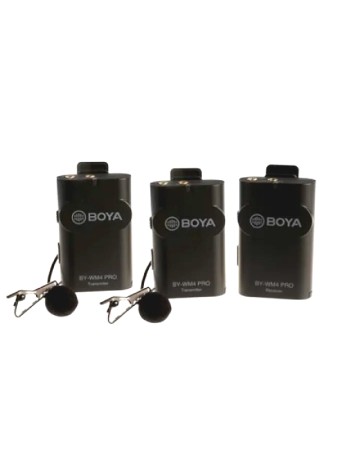 Set microfoane si lavaliera wireless Boya, negru