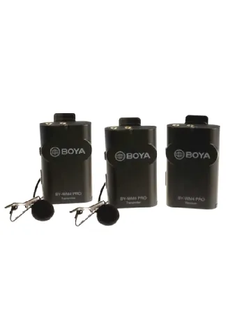 Set microfoane si lavaliera wireless Boya, negru