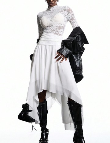 Rochie medie SHEIN, alb