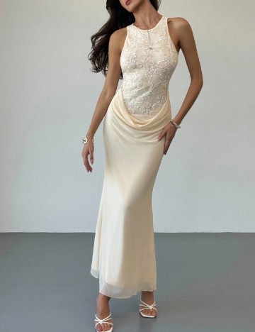 Rochie lunga SHEIN, crem