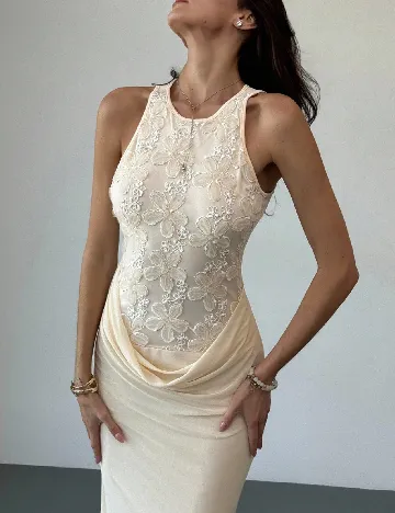 Rochie lunga SHEIN, crem