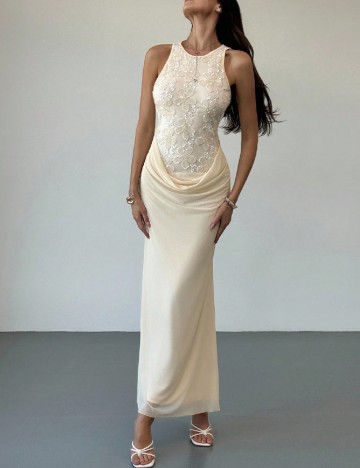 Rochie lunga SHEIN, crem