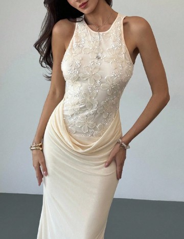 Rochie lunga SHEIN, crem