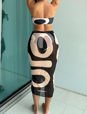 Costum de baie SHEIN, crem/negru