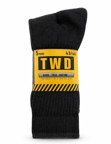 Set sosete 5 perechi Twinday, negru