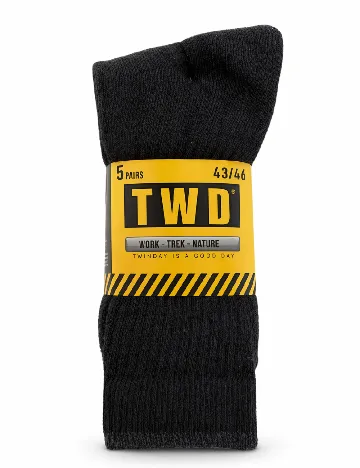 Set sosete 5 perechi Twinday, negru