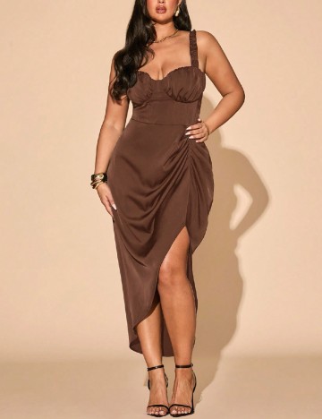 Rochie medie SHEIN CURVE, maro