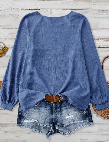 Bluza Emery Rose Curve, albastru