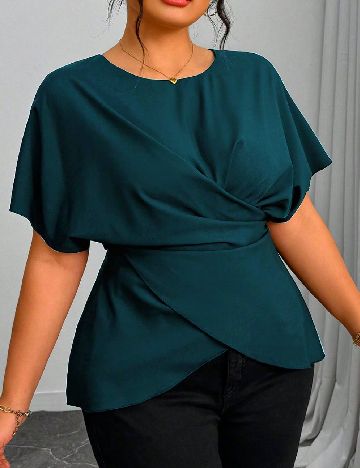 Bluza SHEIN CURVE, turcoaz