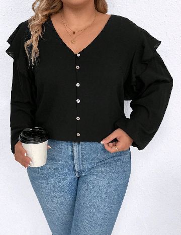 Camasa SHEIN CURVE, negru